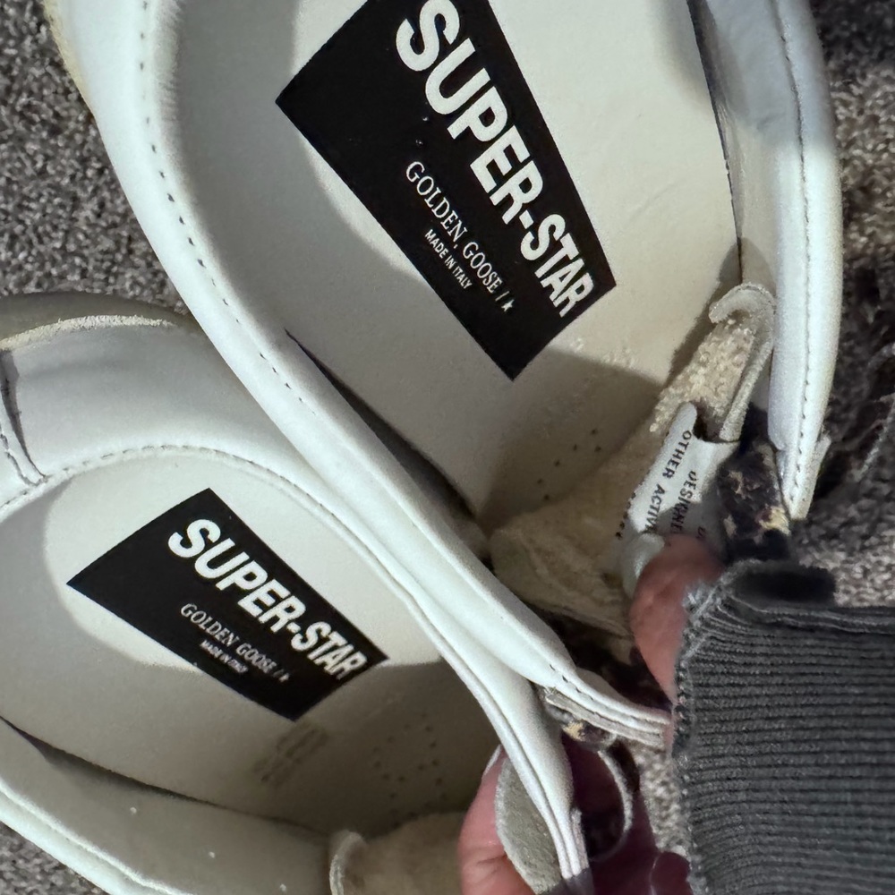 FINAL⬇️NWB😍Golden Goose White Sneakers with Neon Green Star - Picture 10 of 12